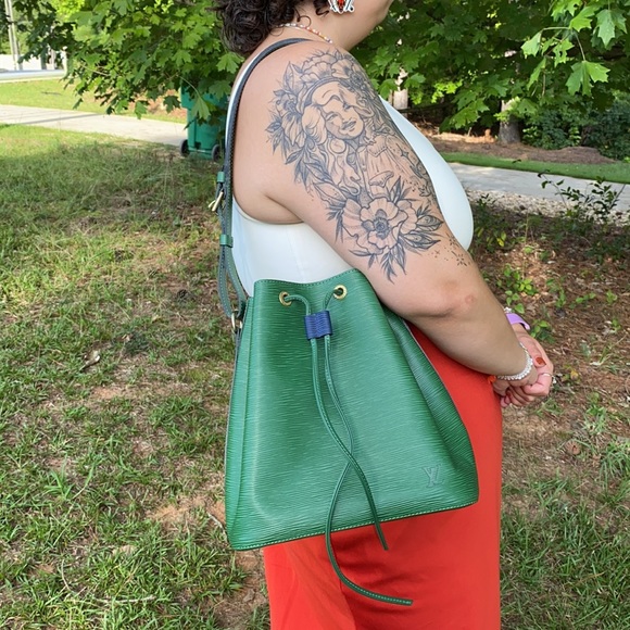 Perfect!! Louis Vuitton Noe epi green leather bucket handbag - Picture 15 of 16